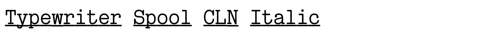 Typewriter Spool CLN Italic image
